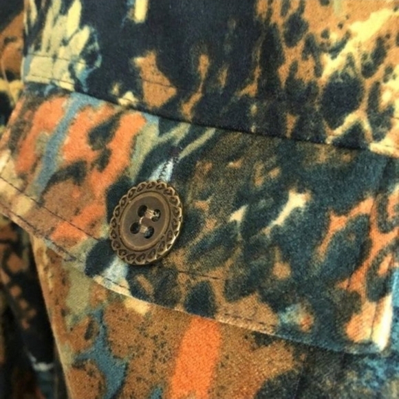 Christopher Banks Women's Jacket Leaf Print Multi Color M Petite - Picture 3 of 7